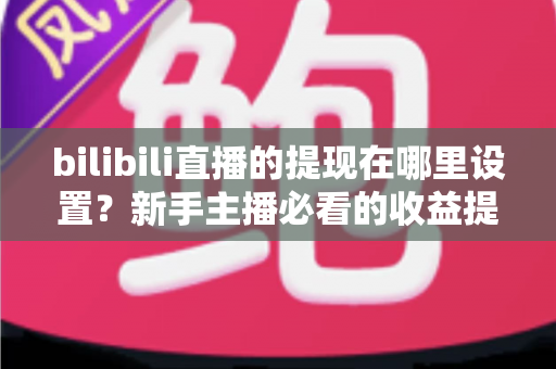 bilibili直播的提现在哪里设置?新手主播必看的收益提现全流程攻略 bilibili直播的提现在哪里设置?新手主播必看的收益提现全流程攻略