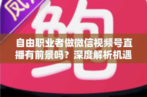 自由职业者做微信视频号直播有前景吗？深度解析机遇、变现路径与实操建议